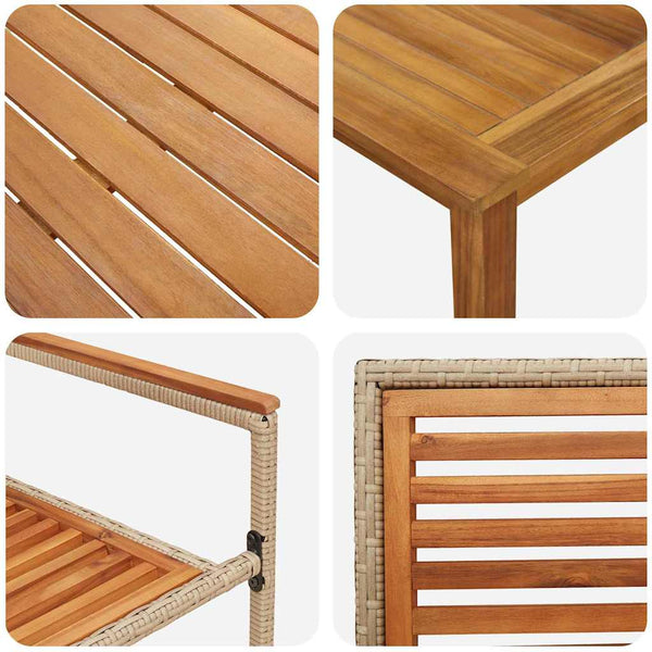 vidaXL Garden Dining Set 3 pcs Beige Solid Acacia Wood