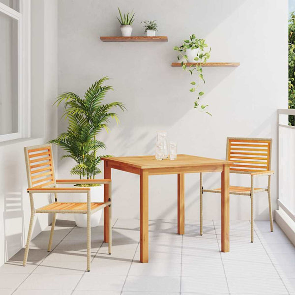 vidaXL Garden Dining Set 3 pcs Beige Solid Acacia Wood