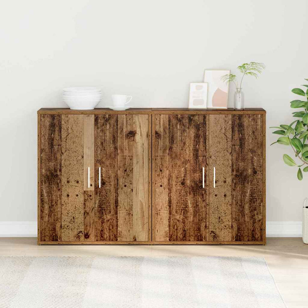 vidaXL Sideboard 2 pcs Reclaimed Wood 60 x 31 x 70 cm Engineered Wood