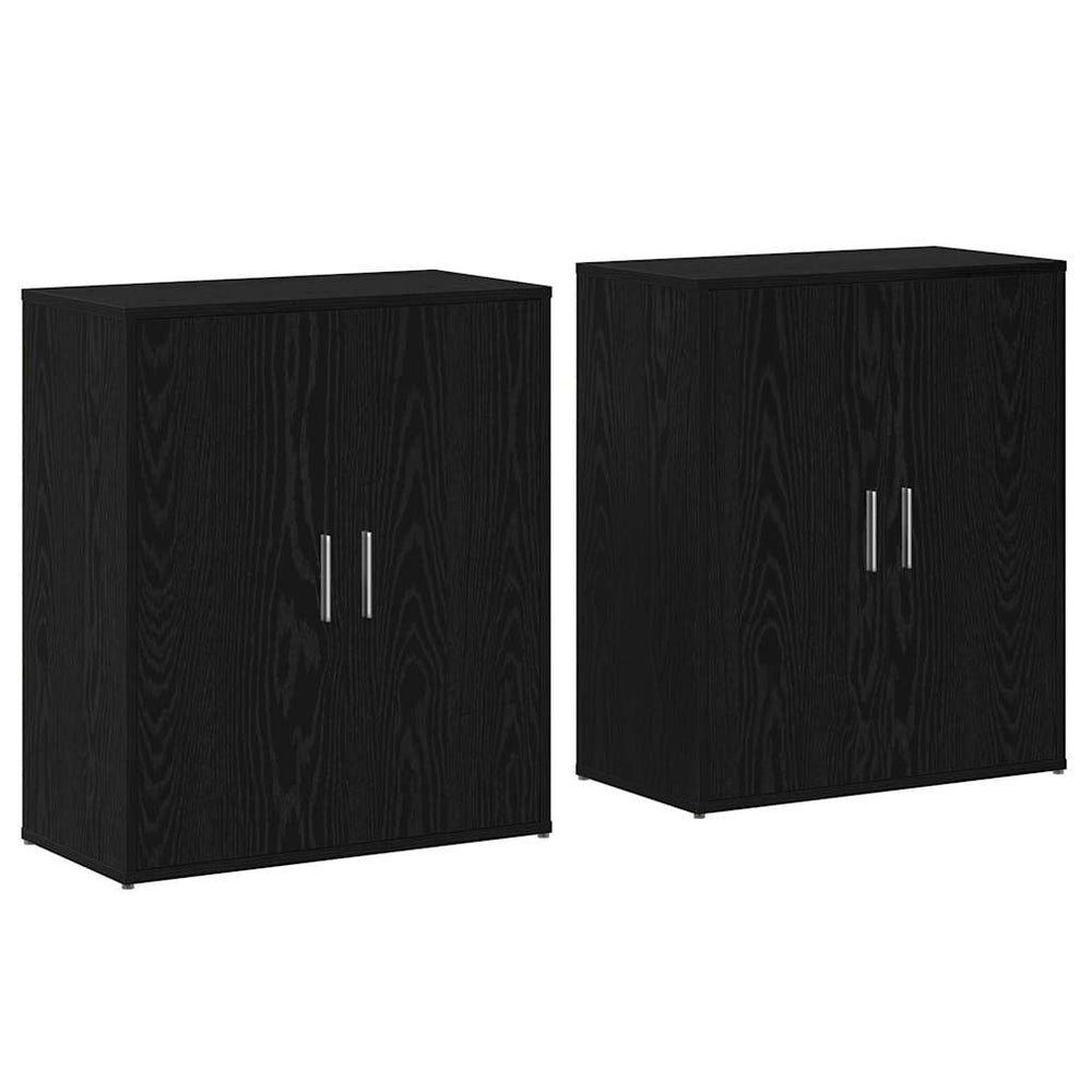 vidaXL Sideboard 2 pcs Black Oak Look 60 x 31 x 70 cm