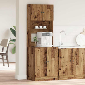 vidaXL Kitchen Sideboard with Shelves and Door 2 pcs Reclaimed Wood 60 x 50 x 180 cm