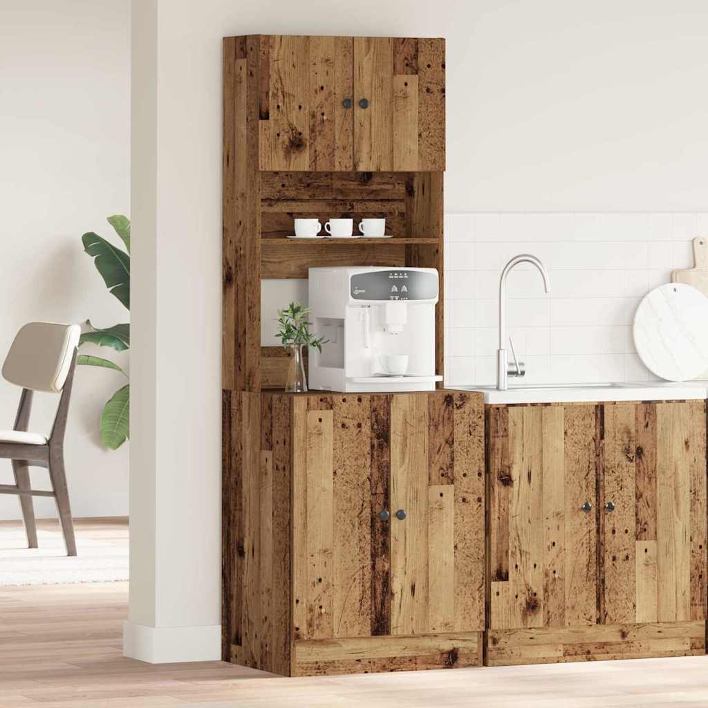 vidaXL Kitchen Sideboard with Shelves and Door 2 pcs Reclaimed Wood 60 x 50 x 180 cm