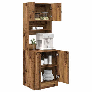 vidaXL Kitchen Sideboard with Shelves and Door 2 pcs Reclaimed Wood 60 x 50 x 180 cm