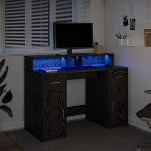 vidaXL Desk Black Oak 120 x 55 x 91 cm Engineered Wood