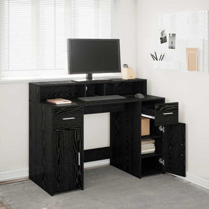 vidaXL Desk Black Oak 120 x 55 x 91 cm Engineered Wood