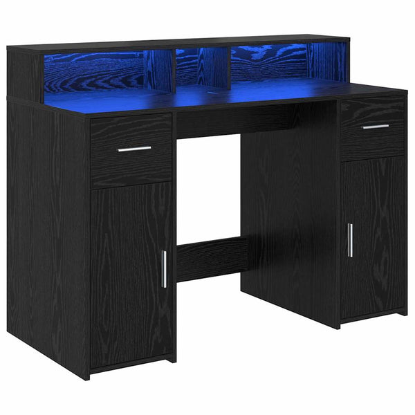 vidaXL Desk Black Oak 120 x 55 x 91 cm Engineered Wood