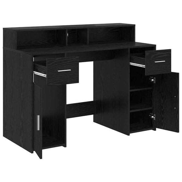 vidaXL Desk Black Oak 120 x 55 x 91 cm Engineered Wood