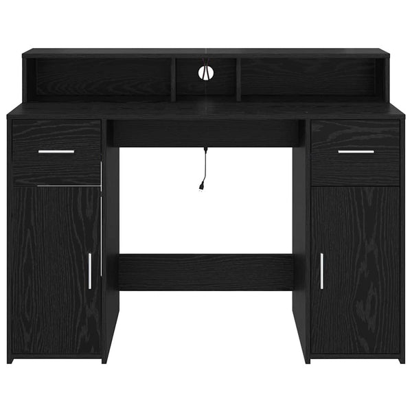 vidaXL Desk Black Oak 120 x 55 x 91 cm Engineered Wood