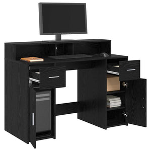 vidaXL Desk Black Oak 120 x 55 x 91 cm Engineered Wood