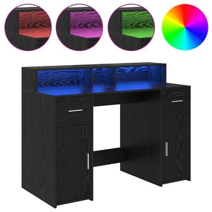 vidaXL Desk Black Oak 120 x 55 x 91 cm Engineered Wood