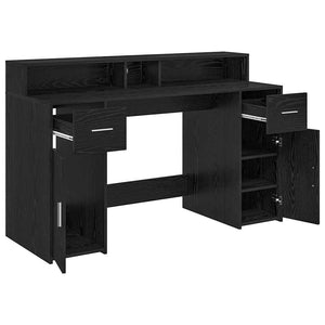 vidaXL Desk Black Oak 140 x 55 x 91 cm Engineered Wood