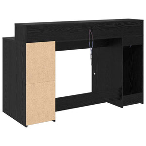 vidaXL Desk Black Oak 140 x 55 x 91 cm Engineered Wood