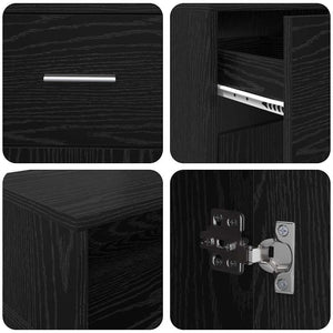 vidaXL Desk Black Oak 160 x 55 x 91 cm Engineered Wood