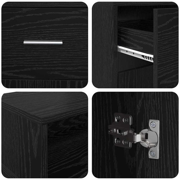 vidaXL Desk Black Oak 160 x 55 x 91 cm Engineered Wood