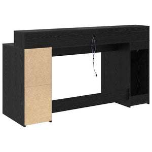 vidaXL Desk Black Oak 160 x 55 x 91 cm Engineered Wood