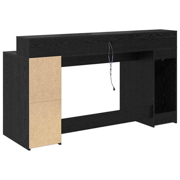 vidaXL Desk Black Oak 160 x 55 x 91 cm Engineered Wood