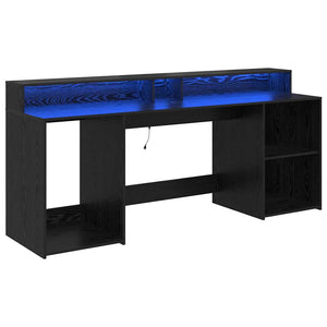 vidaXL Desk Black Oak 200 x 55 x 91 cm Engineered Wood