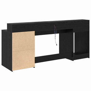 vidaXL Desk Black Oak 200 x 55 x 91 cm Engineered Wood