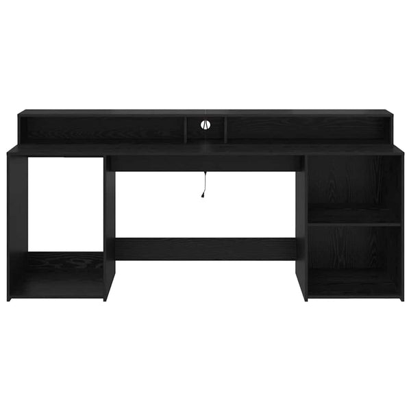 vidaXL Desk Black Oak 200 x 55 x 91 cm Engineered Wood