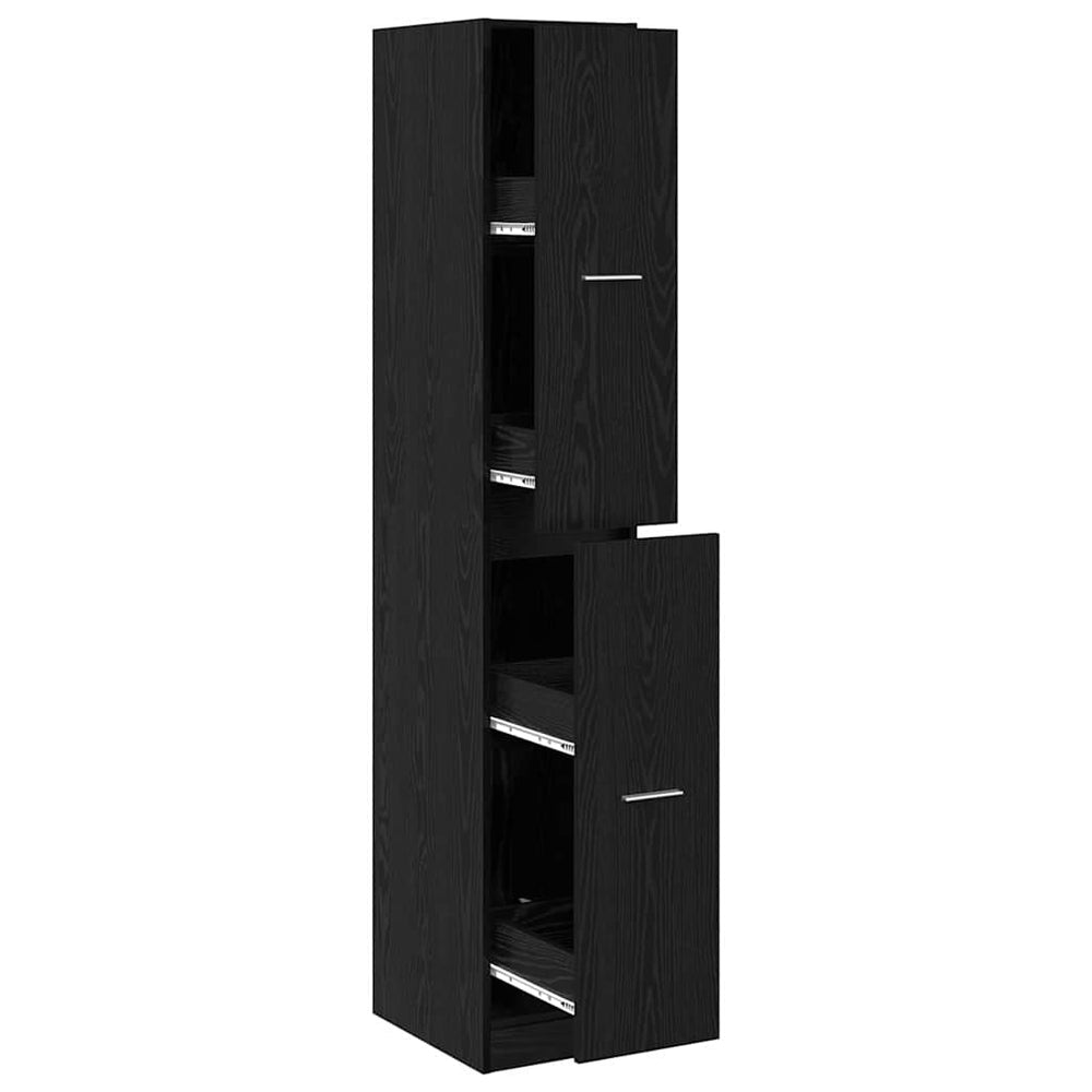 vidaXL Highboard Black Oak Look 30 x 41 x 174.5 cm