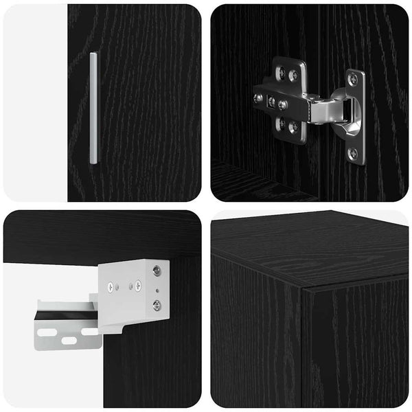 vidaXL Storage Cabinet 3 pcs Black Oak Look