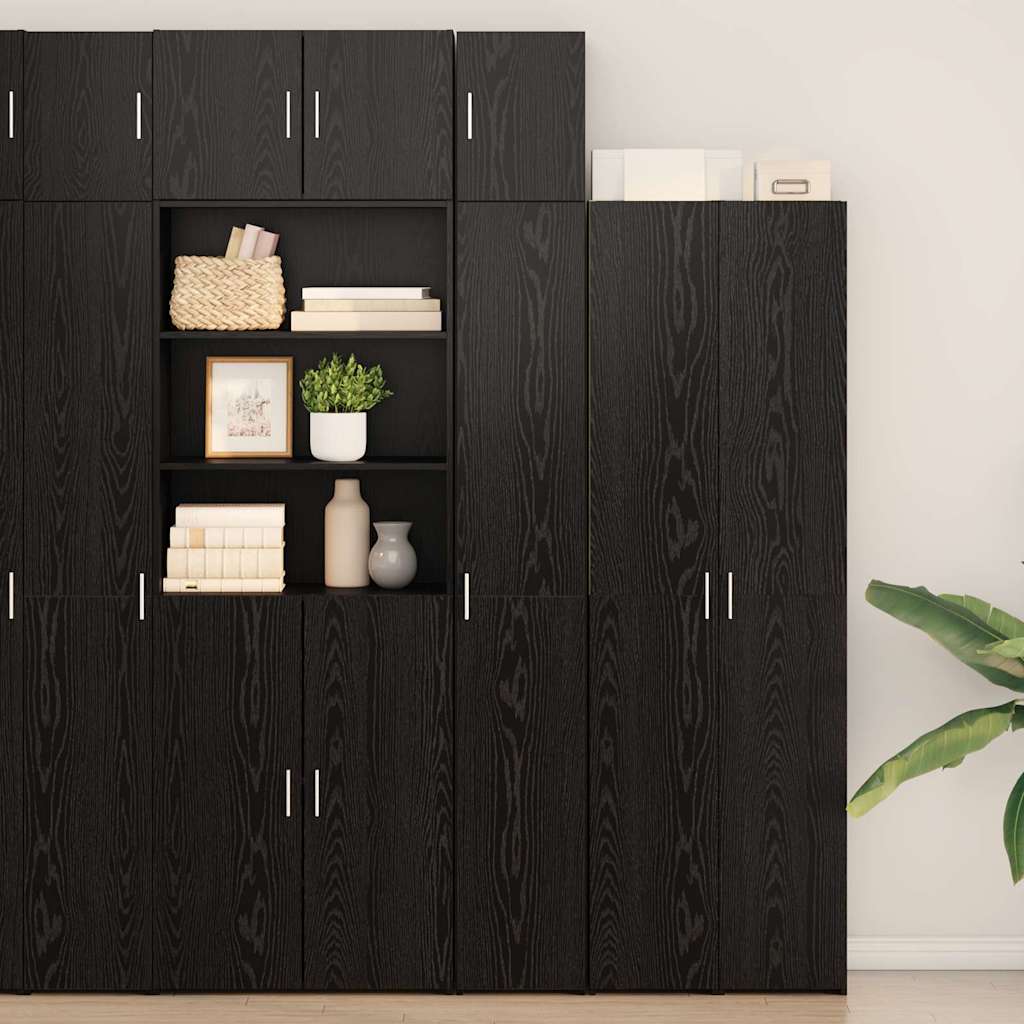 vidaXL Storage Cabinet 3 pcs Black Oak Look