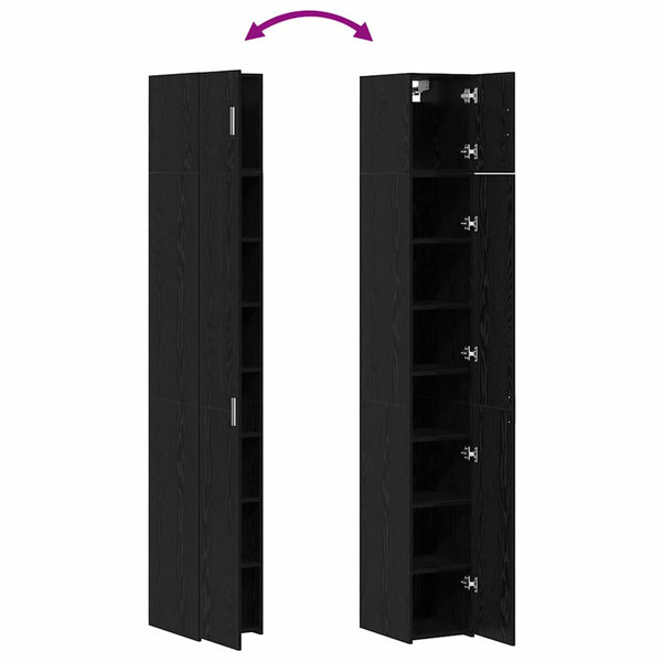 vidaXL Storage Cabinet 3 pcs Black Oak Look