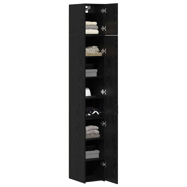 vidaXL Storage Cabinet 3 pcs Black Oak Look