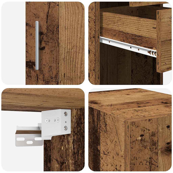 vidaXL Storage Cabinet 2 pcs Reclaimed Wood 30 x 42.5 x 225 cm