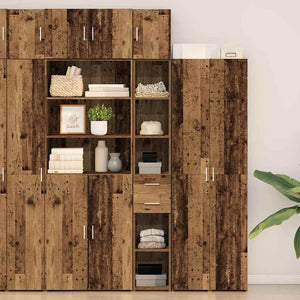 vidaXL Storage Cabinet 2 pcs Reclaimed Wood 30 x 42.5 x 225 cm