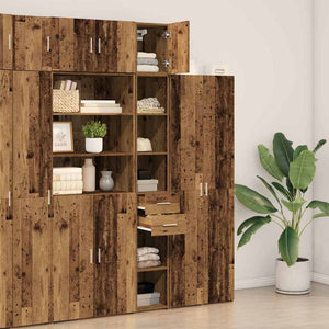 vidaXL Storage Cabinet 2 pcs Reclaimed Wood 30 x 42.5 x 225 cm