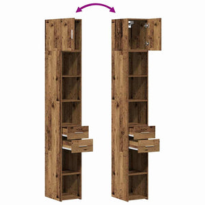 vidaXL Storage Cabinet 2 pcs Reclaimed Wood 30 x 42.5 x 225 cm