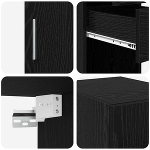 vidaXL Storage Cabinet with Drawers 2 pcs Black Oak Look