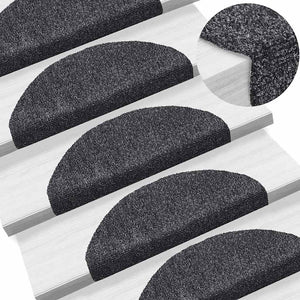vidaXL Self-Adhesive Stair Treads 20 pcs. 65x21x4 cm Dark Grey Semi-Circular Large