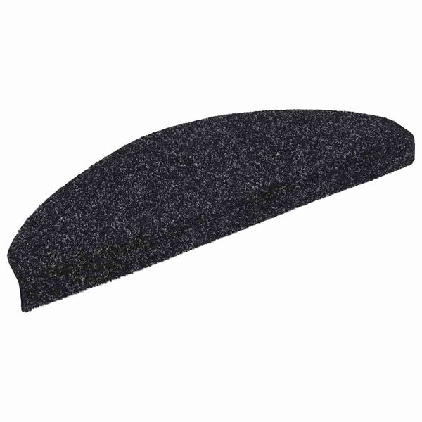 vidaXL Self-Adhesive Stair Mats 20 pcs. 65x21x4 cm Black Semi-Circular Large