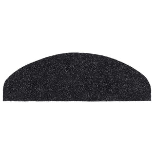 vidaXL Self-Adhesive Stair Mats 20 pcs. 65x21x4 cm Black Semi-Circular Large