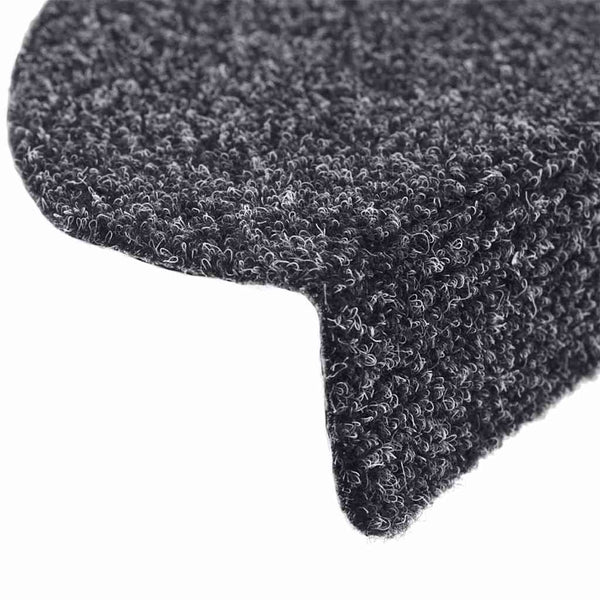 vidaXL Stair Mats Self-Adhesive 30 pcs 65x21x4 cm Dark Grey Semicircle Large