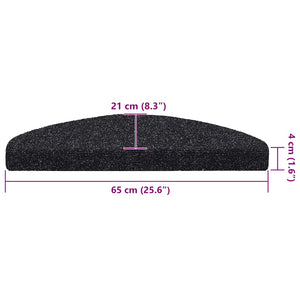 vidaXL Self-Adhesive Stair Treads 30 pcs. 65x21x4 cm Black Semi-Circular Large