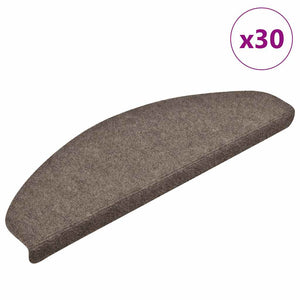 vidaXL Self-Adhesive Stair Treads 30 pcs 65x21x4 cm Beige Semi-Circular Large