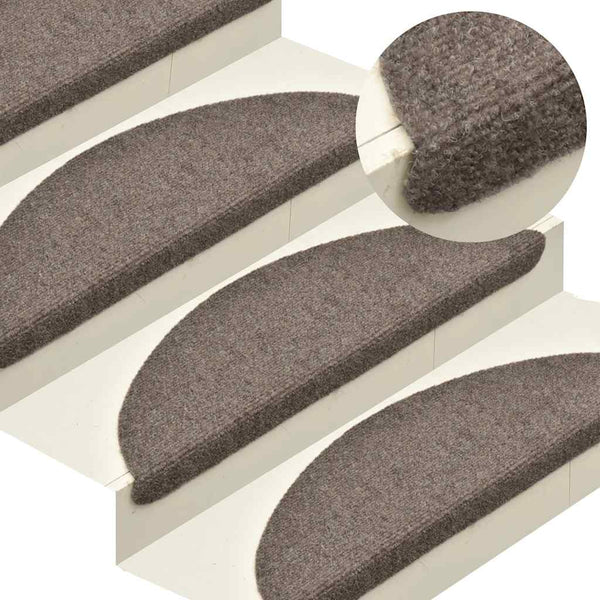 vidaXL Self-Adhesive Stair Treads 30 pcs 65x21x4 cm Beige Semi-Circular Large
