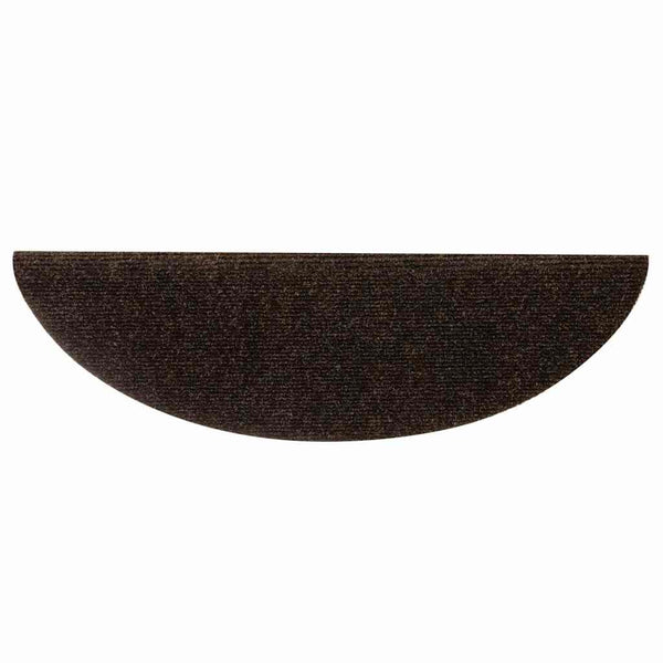 vidaXL Self-Adhesive Stair Mats 20 pcs. 56x17x3 cm Brown Semi-Circular