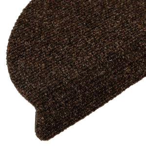 vidaXL Self-Adhesive Stair Mats 20 pcs. 56x17x3 cm Brown Semi-Circular