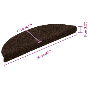 vidaXL Self-Adhesive Stair Treads 30 pcs. 56x17x3 cm Brown Semi-Circular