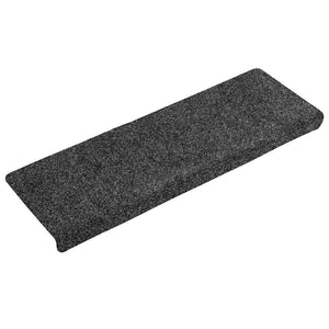 vidaXL Self-Adhesive Stair Mats 30 pcs 65x21x4 cm Dark Gray Rectangular Edge