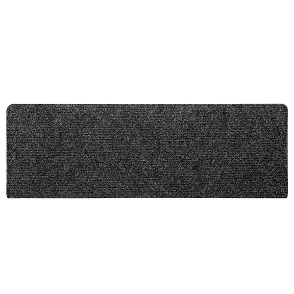 vidaXL Self-Adhesive Stair Mats 30 pcs 65x21x4 cm Dark Gray Rectangular Edge