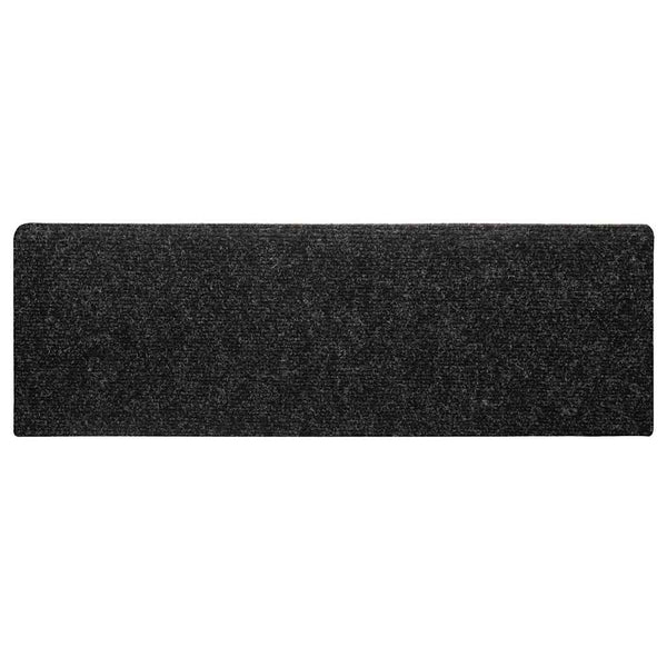 vidaXL Self-Adhesive Stair Mats 30 pcs 65x21x4 cm Black Rectangular Edge