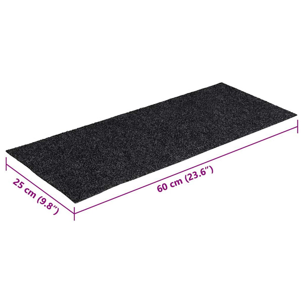 vidaXL Stair Mats Self-Adhesive 30 pcs 60x25 cm Dark Grey Rectangular