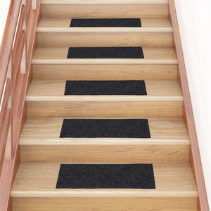 vidaXL Stair Mats Self-Adhesive 30 pcs 60x25 cm Dark Grey Rectangular
