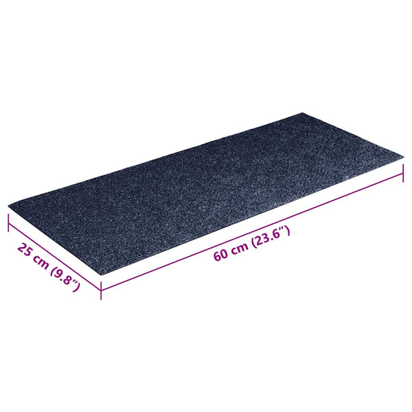 vidaXL Stair Mats Self-Adhesive 30 pcs. 60x25 cm Grey Blue Rectangular