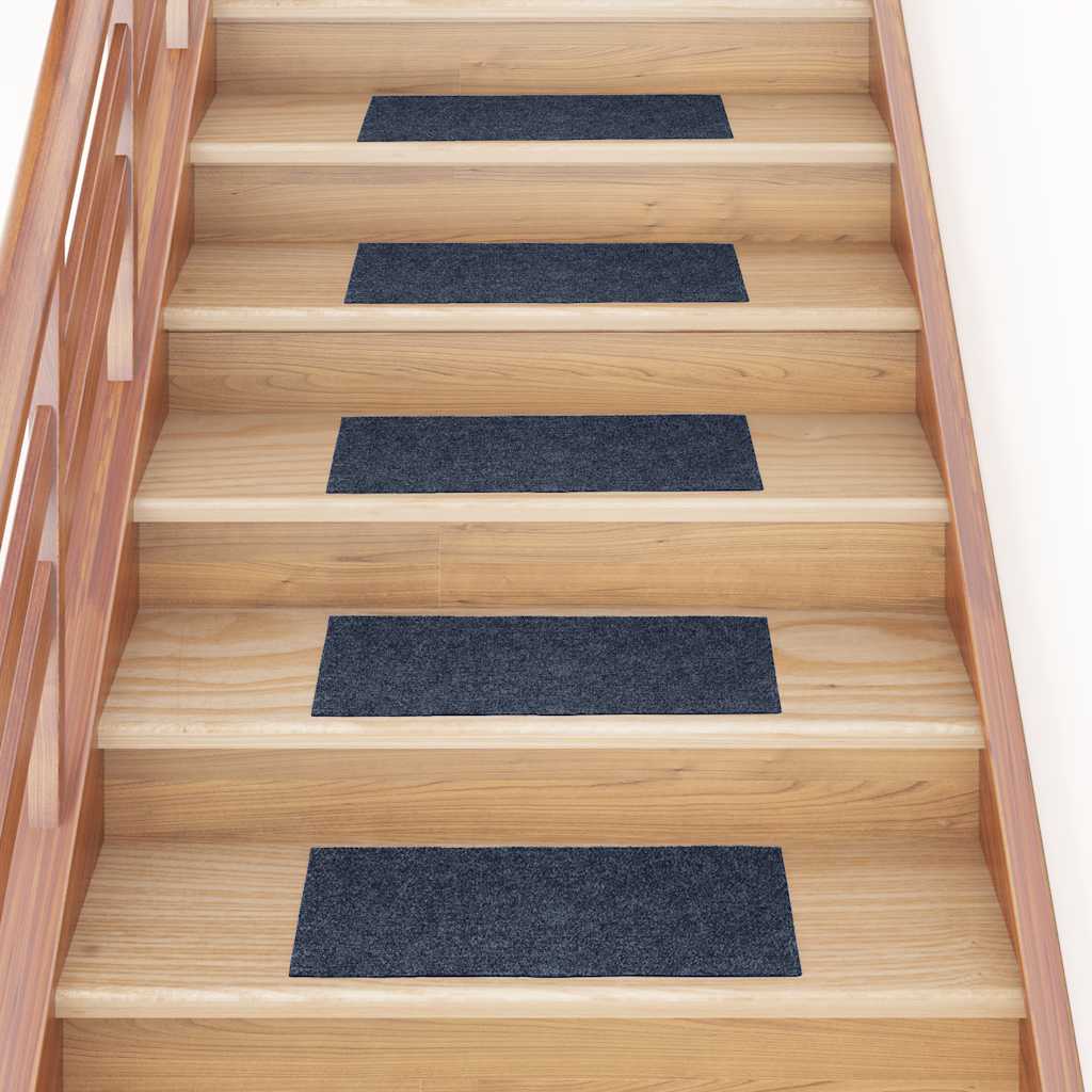 vidaXL Stair Mats Self-Adhesive 30 pcs. 60x25 cm Grey Blue Rectangular